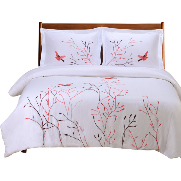 Winston Porter Herod Swallow 100 Cotton 3 Piece Duvet Cover Set